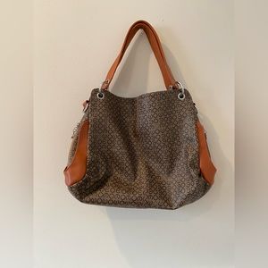 Fandishi Women’s Purse Brown Cognac Shoulder Bag Handbag Faux Leather Slouchy